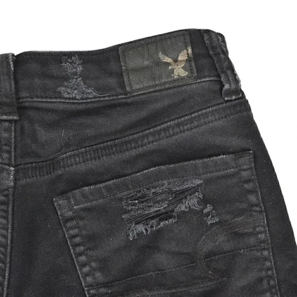 American Eagle Vintage Hi-Rise Festival Jean Shorts Distressed Size  0 - Picture 6 of 13